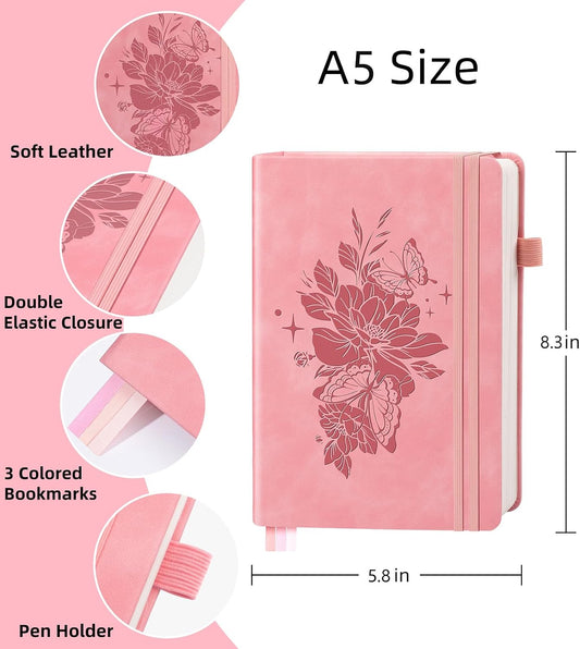 Lined Journal Notebook 365 Pages, A5 Leather Journals for Writing Women & Men, Hardcover Notebook with 100GSM Thick Paper, Daily Journal Notebook for Travel, Work, School, Note Taking, College Ruled | Hardcover Notebook with 100GSM Thick Paper, Daily Journal Notebook for Travel, Work, School, Note Taking, College Ruled
