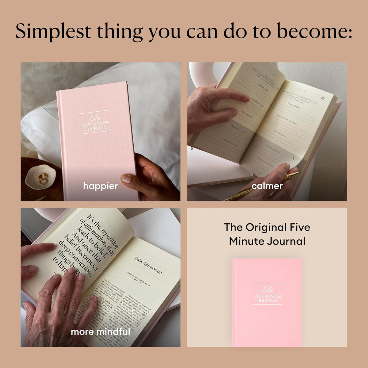 : the Five Minute Journal - Daily Gratitude Journal for Happiness, Mindfulness, and Reflection - Undated Life Planner