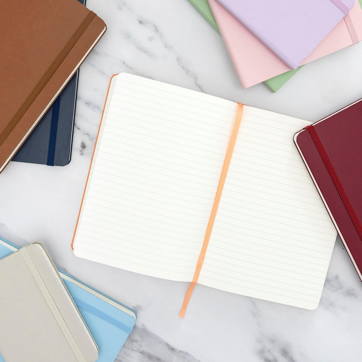 Lined Journal Notebook, (Blush), 160 Pages, Medium 5.6 in X 8 in - 100 GSM Thick Paper – Hardcover Journaling Notebook for Work, School & Note Taking