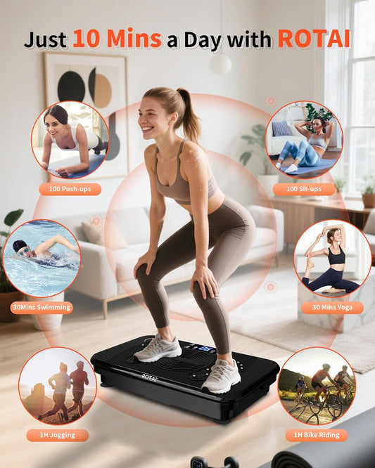 Vibration Plate Exercise Machine for Lymphatic Drainage Massager & Weight Loss, 400 Lbs Capacity Whole Body Vibrating Shake Plate Workout for Women and Men
