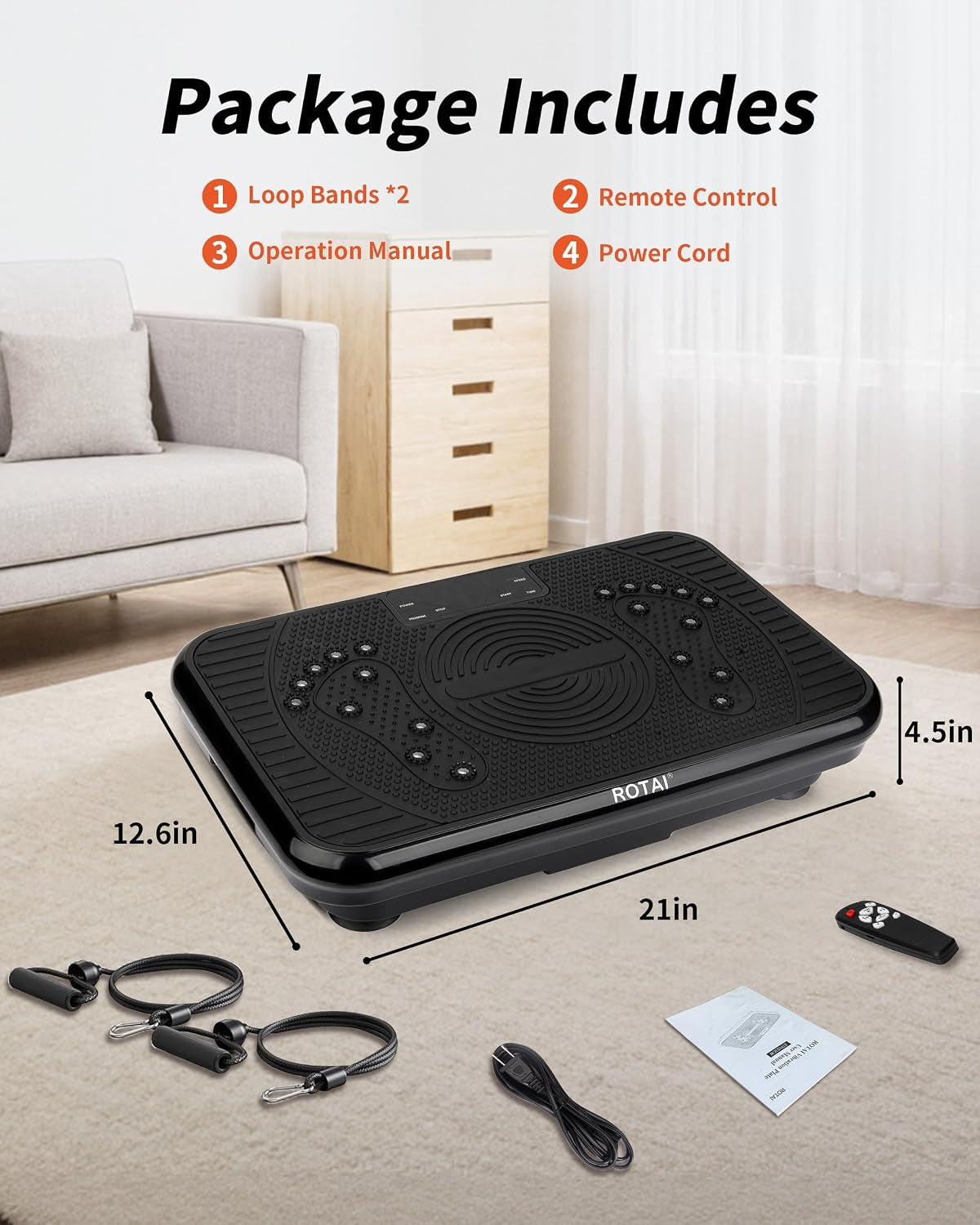 Vibration Plate Exercise Machine for Lymphatic Drainage Massager & Weight Loss, 400 Lbs Capacity Whole Body Vibrating Shake Plate Workout for Women and Men