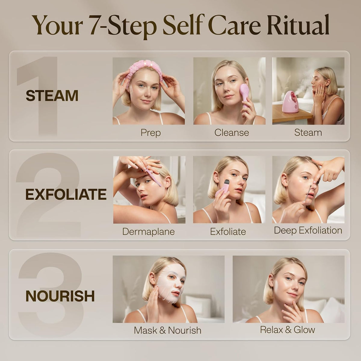 Facial Steamer Spa Kit (15-Pcs), Face Steamer for Facial Deep Cleansing | 15 Skincare Tools with Humidifier Mode, Best Self Care & Spa Gifts, Birthday Gifts for Women