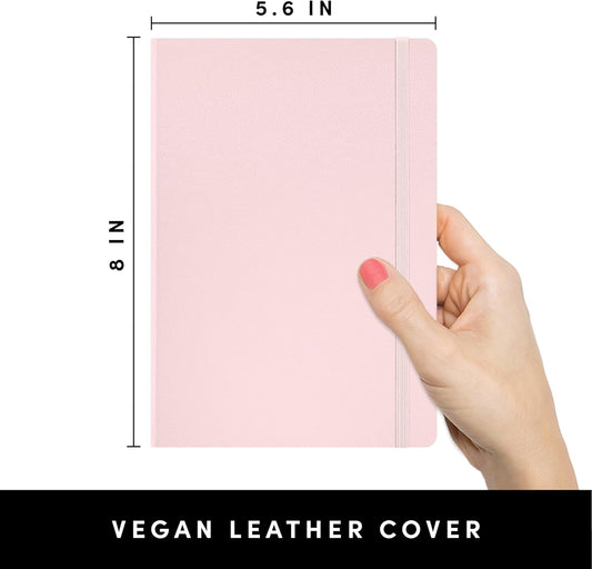 Lined Journal Notebook, (Blush), 160 Pages, Medium 5.6 in X 8 in - 100 GSM Thick Paper – Hardcover Journaling Notebook for Work, School & Note Taking