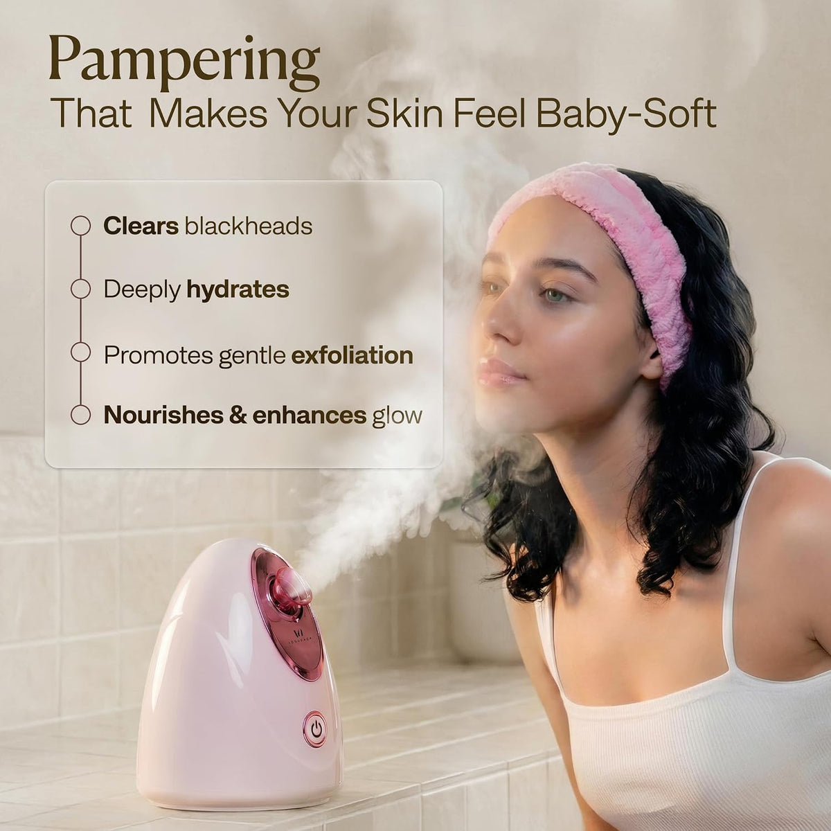 Facial Steamer Spa Kit (15-Pcs), Face Steamer for Facial Deep Cleansing | 15 Skincare Tools with Humidifier Mode, Best Self Care & Spa Gifts, Birthday Gifts for Women